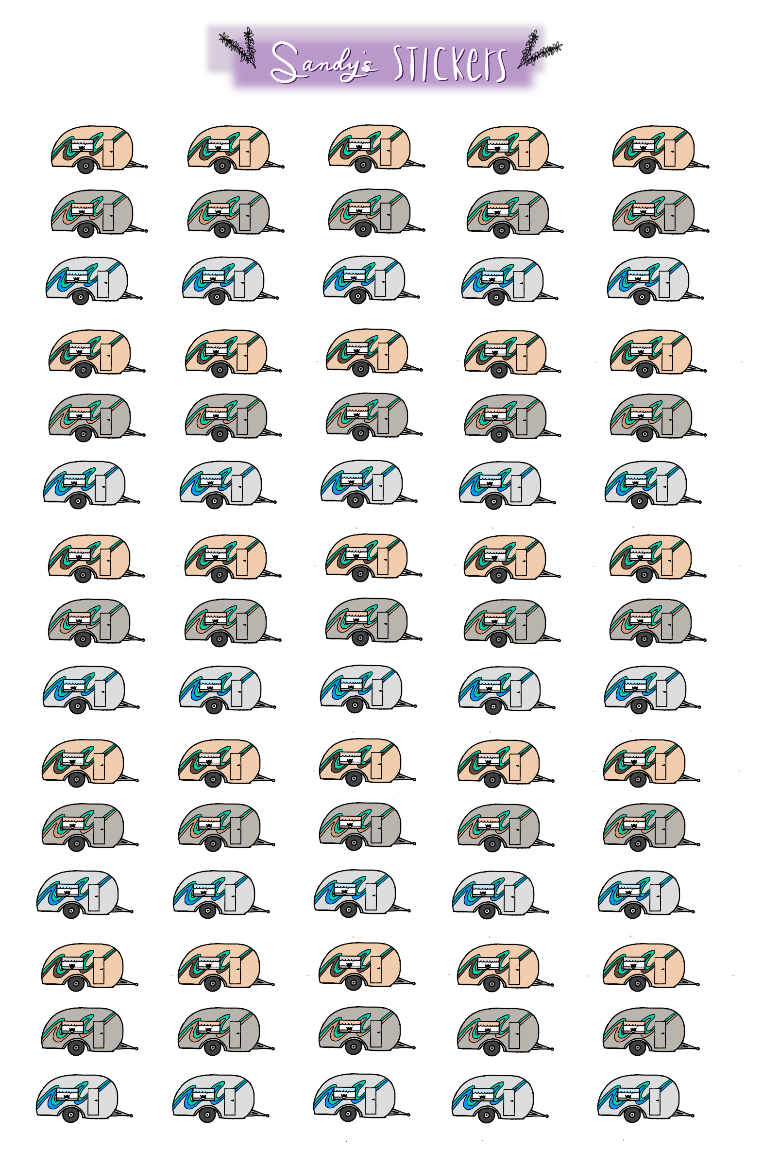 Camping Trailer Mini Icons