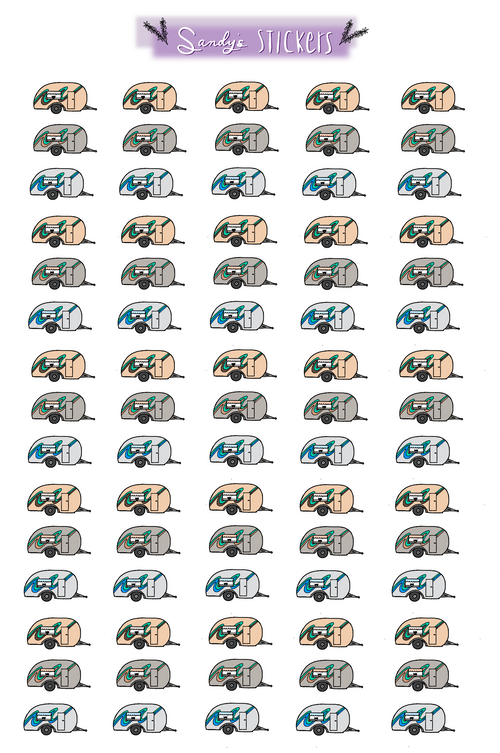 Camping Trailer Mini Icons