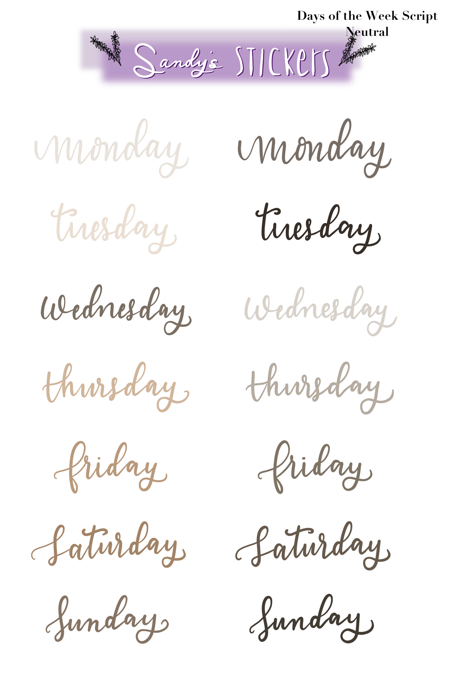 Days of the Week Script Two