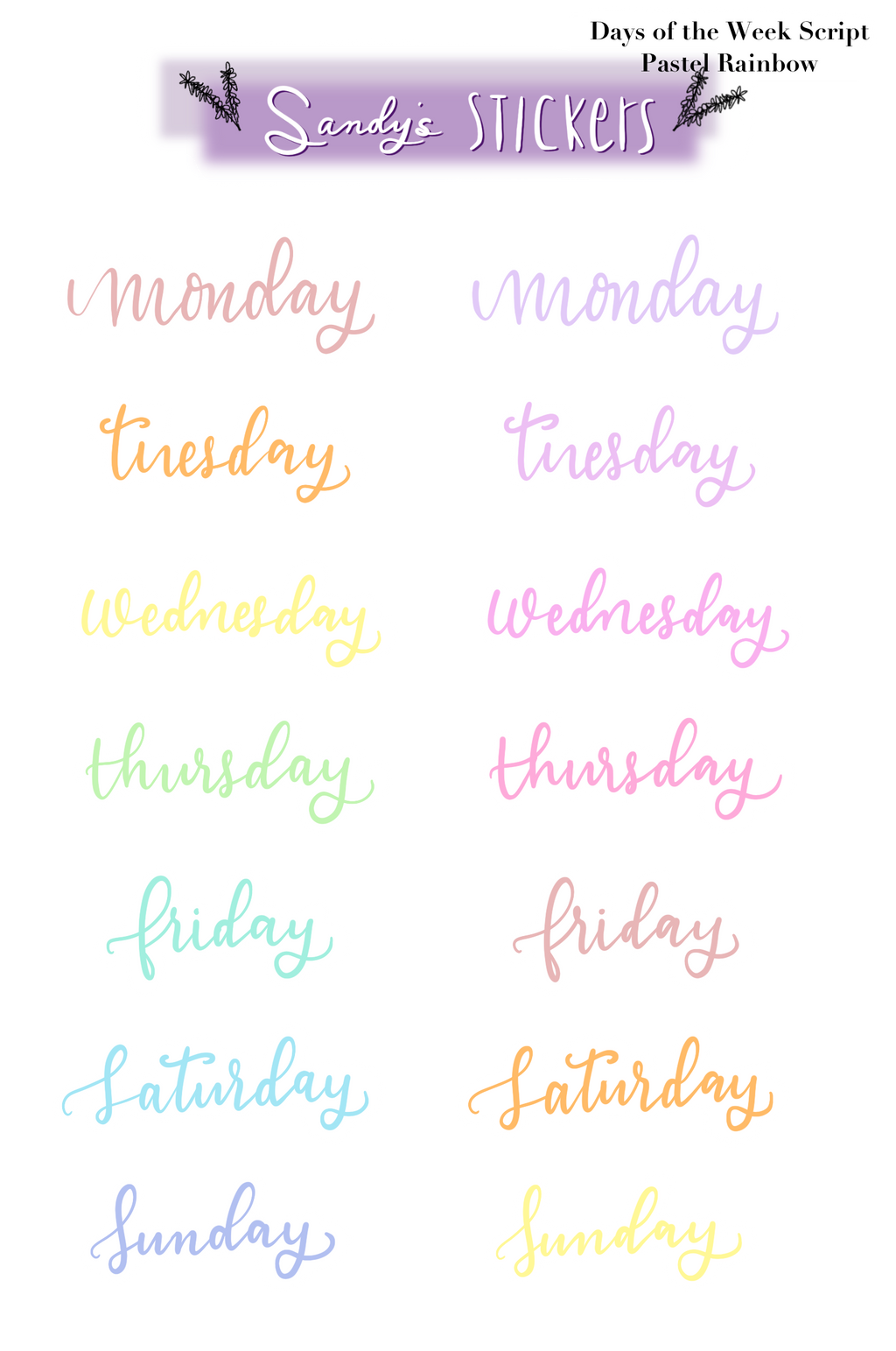 Days of the Week Script Two