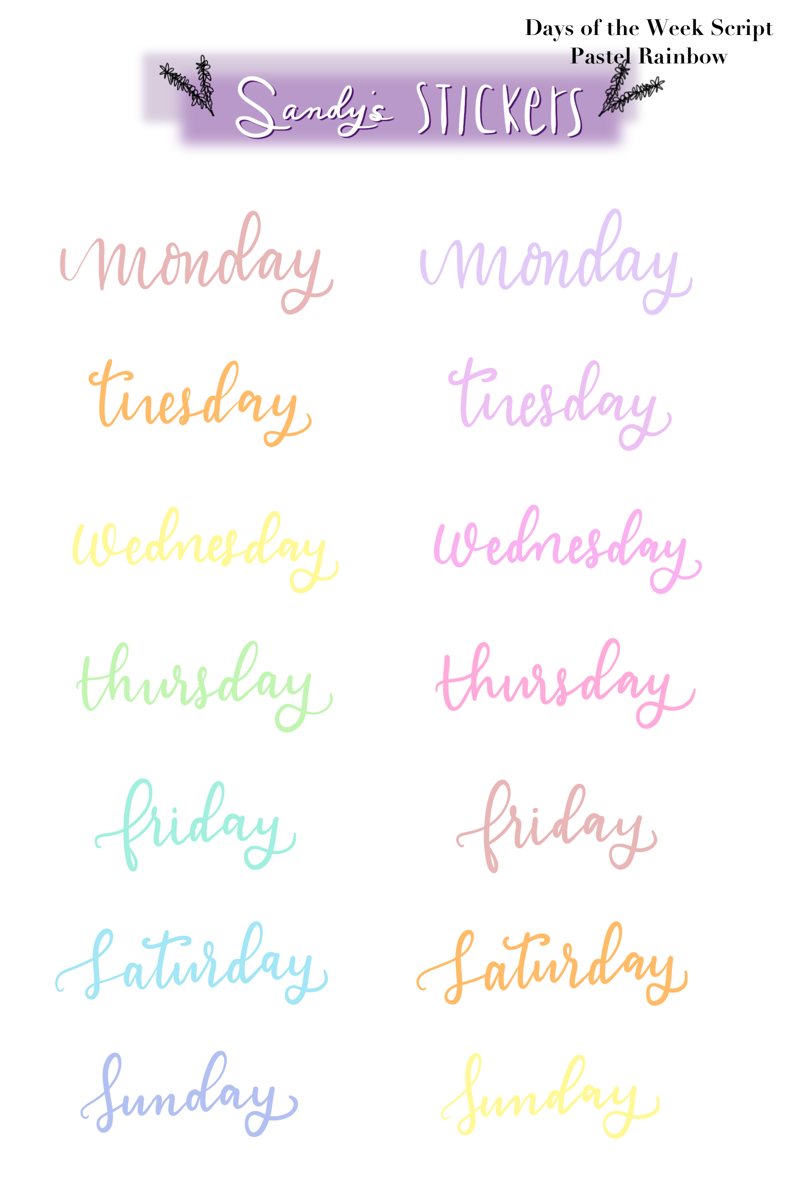 Days of the Week Script Two