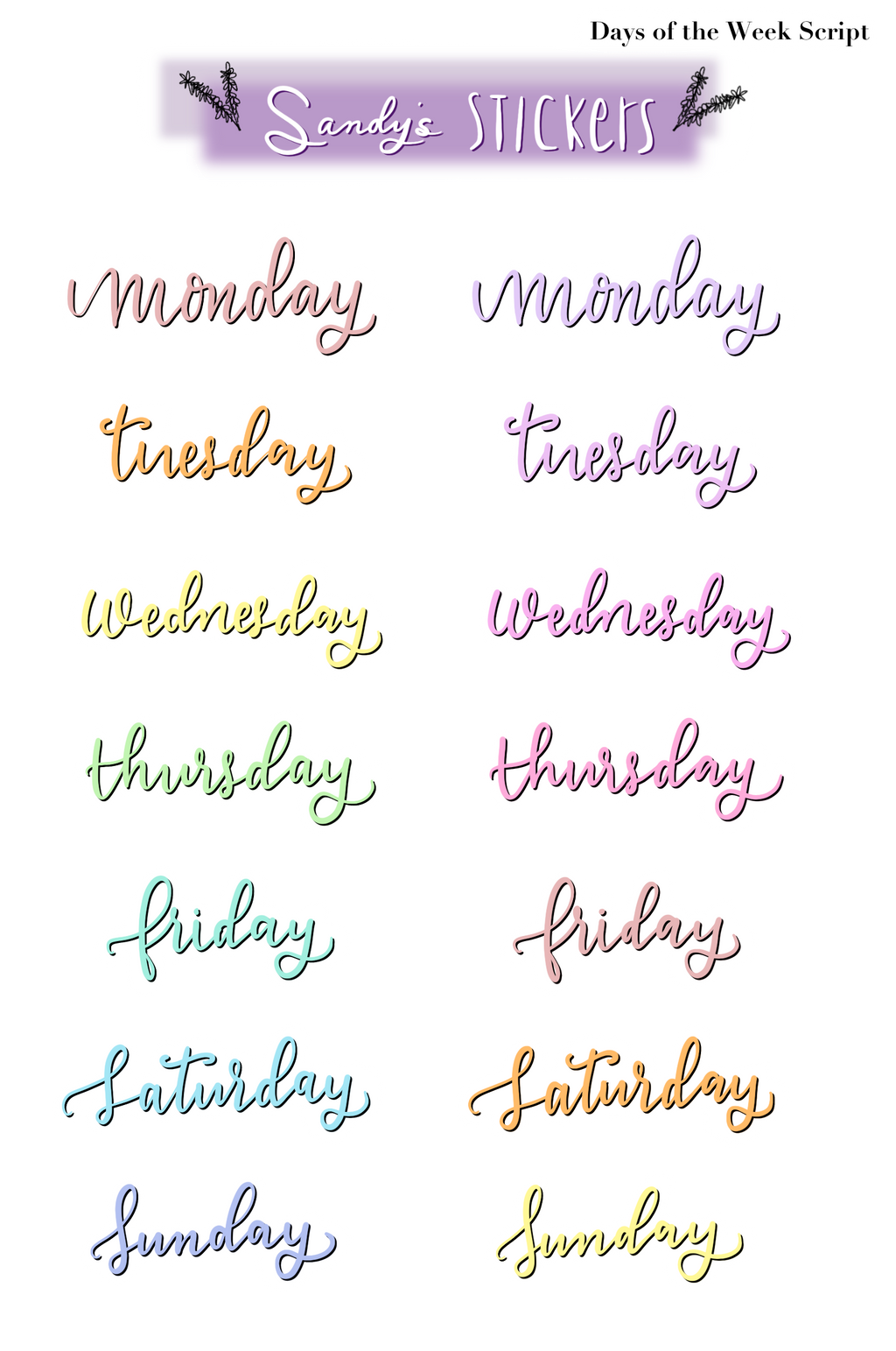 Days of the Week Script Two