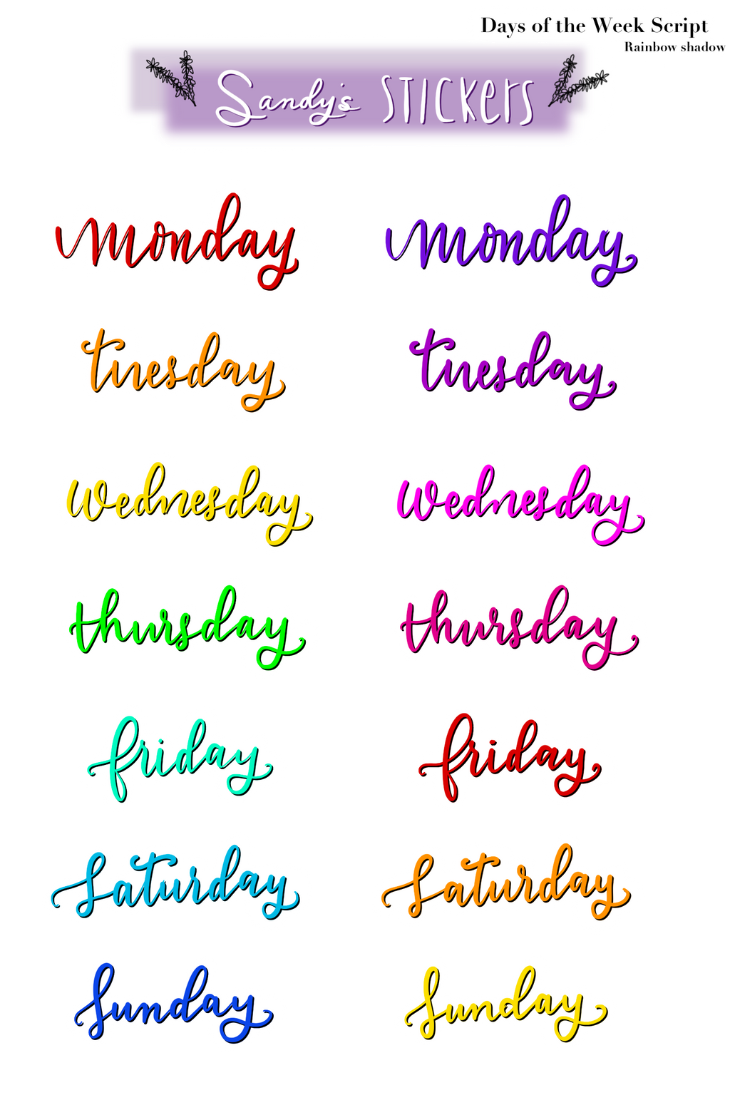 Days of the Week Script Two