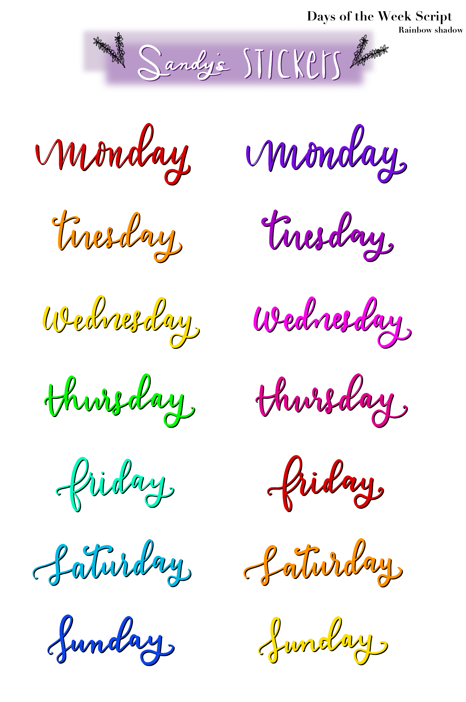 Days of the Week Script Two