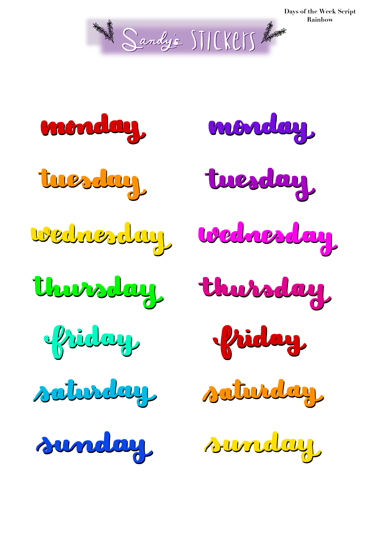 Days of the Week Script One
