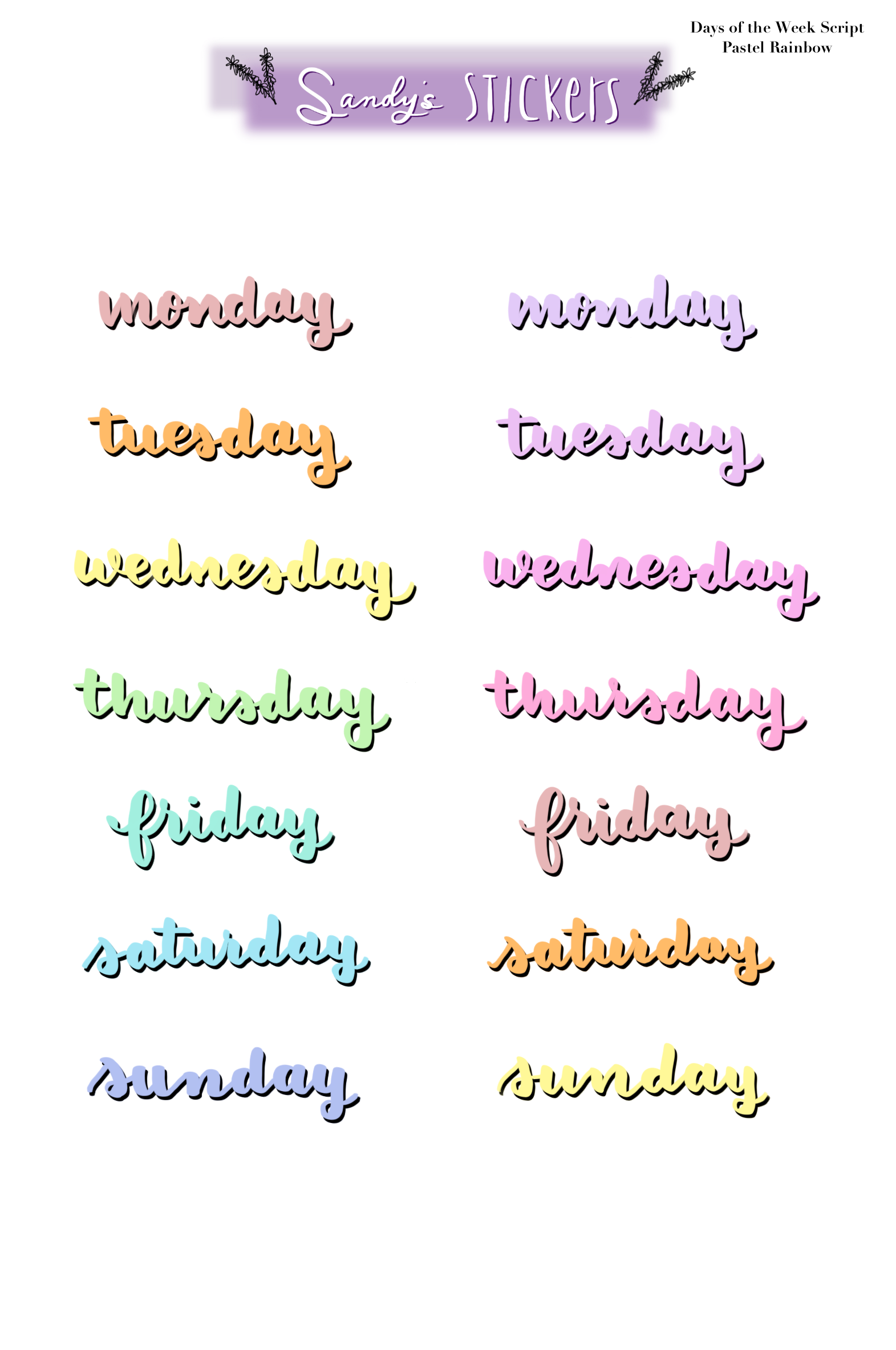 Days of the Week Script One