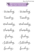 Days of the Week Script One
