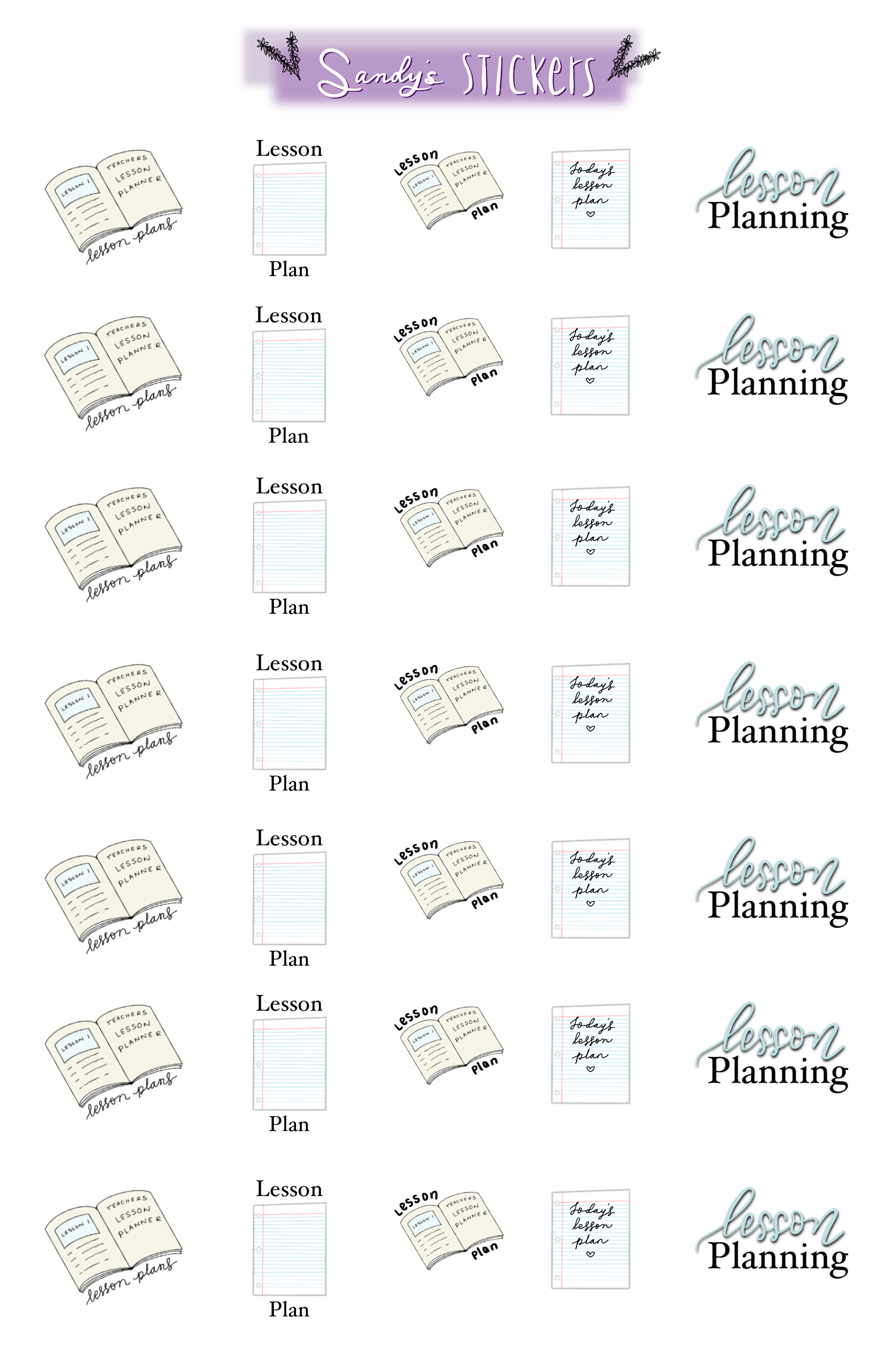 Lesson Planning Icons