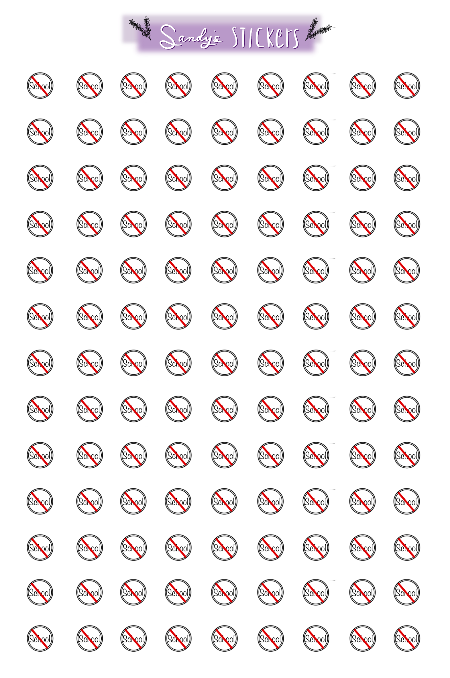 No School Mini Icons