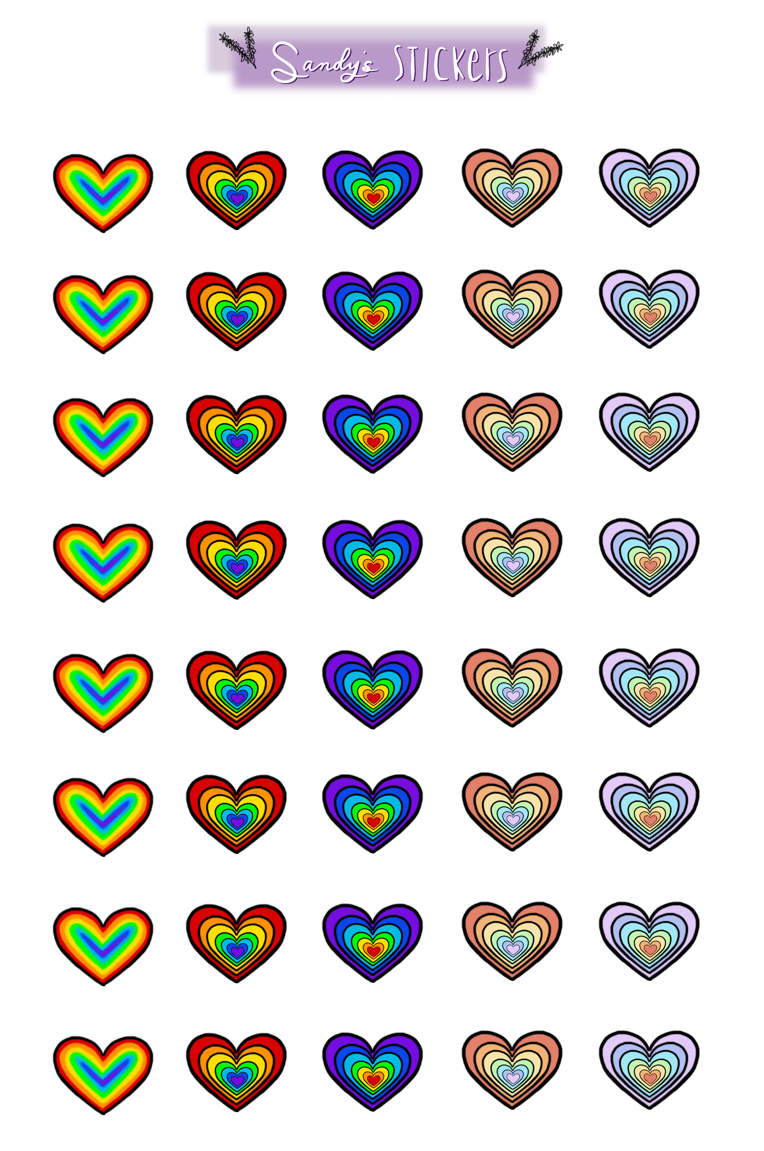 Rainbow Hearts